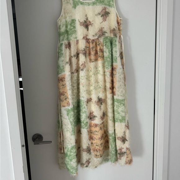 Vintage Textured Print Sleeveless Midi Dress - Picture 2 of 7